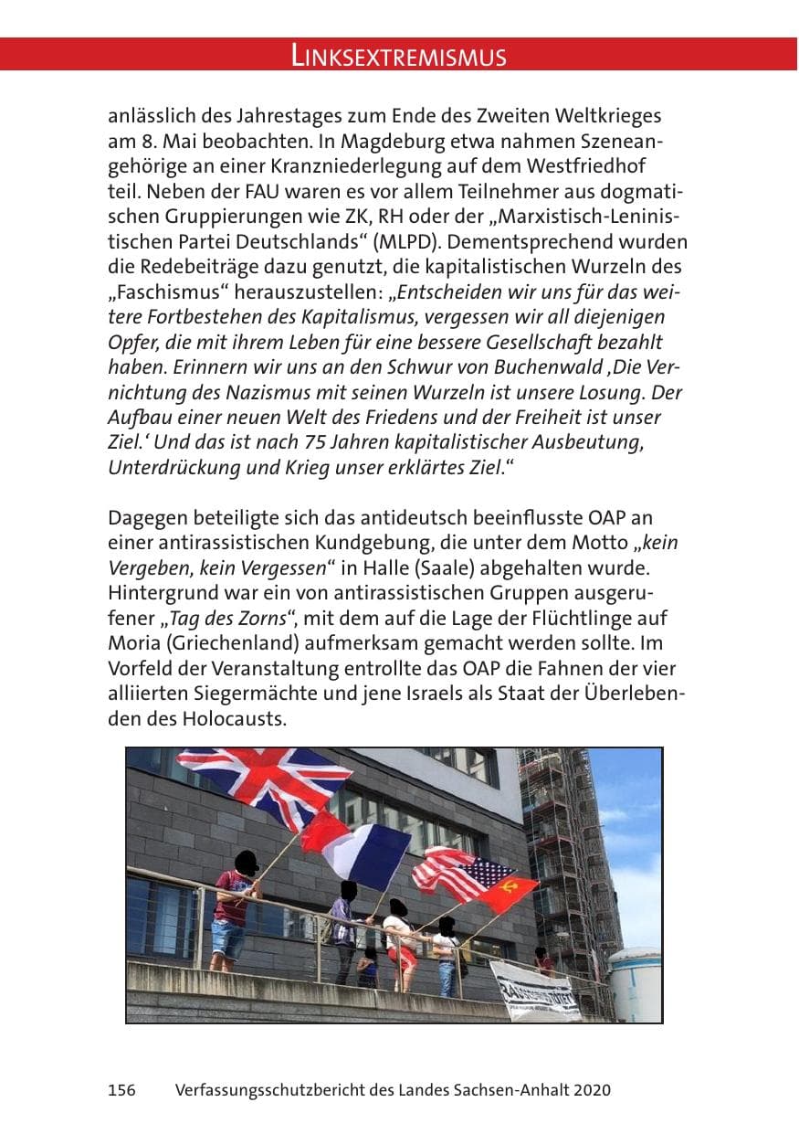 Seite 158 des Verfassungsschutzbericht 2020 Sachsen-Anhalt