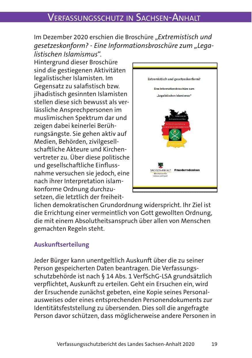 Seite 21 des Verfassungsschutzbericht 2020 Sachsen-Anhalt