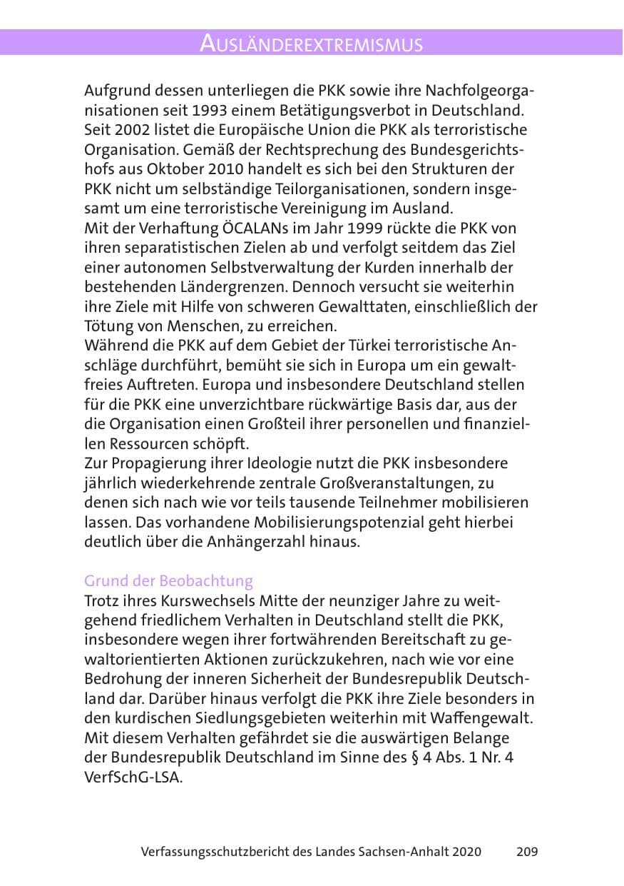Seite 211 des Verfassungsschutzbericht 2020 Sachsen-Anhalt
