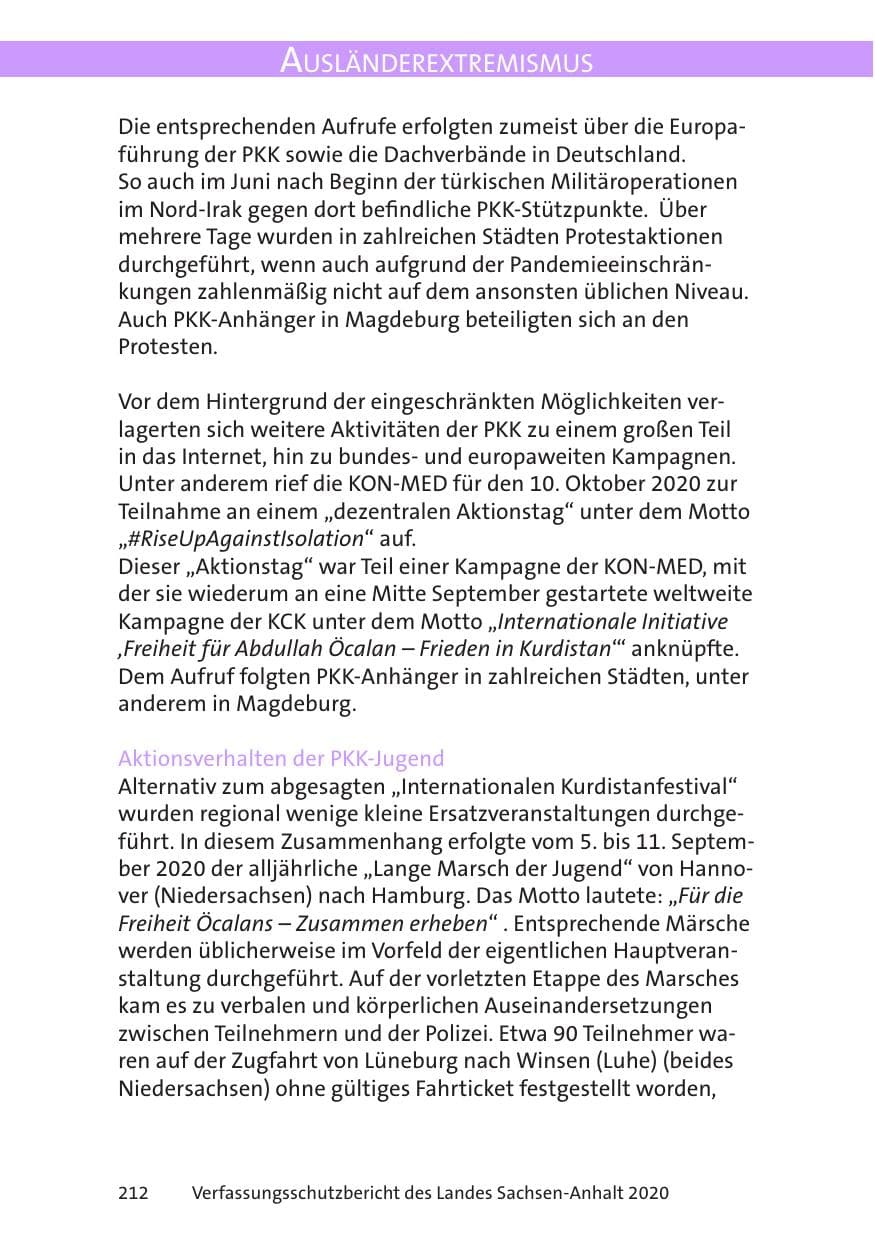 Seite 214 des Verfassungsschutzbericht 2020 Sachsen-Anhalt