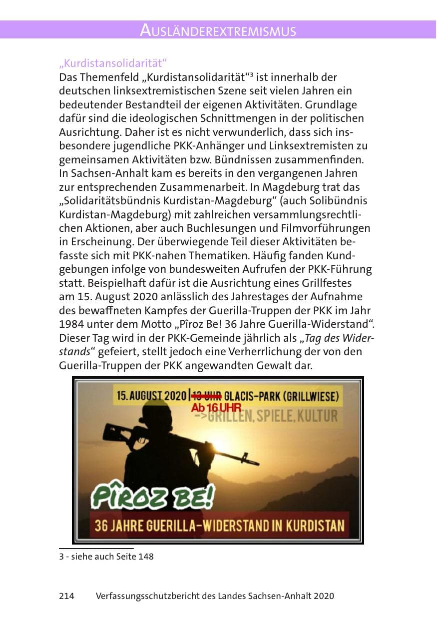 Seite 216 des Verfassungsschutzbericht 2020 Sachsen-Anhalt