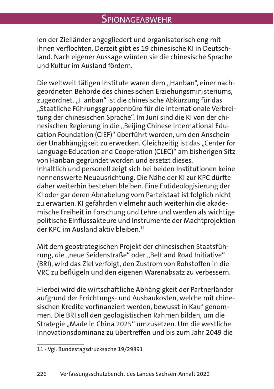 Seite 228 des Verfassungsschutzbericht 2020 Sachsen-Anhalt