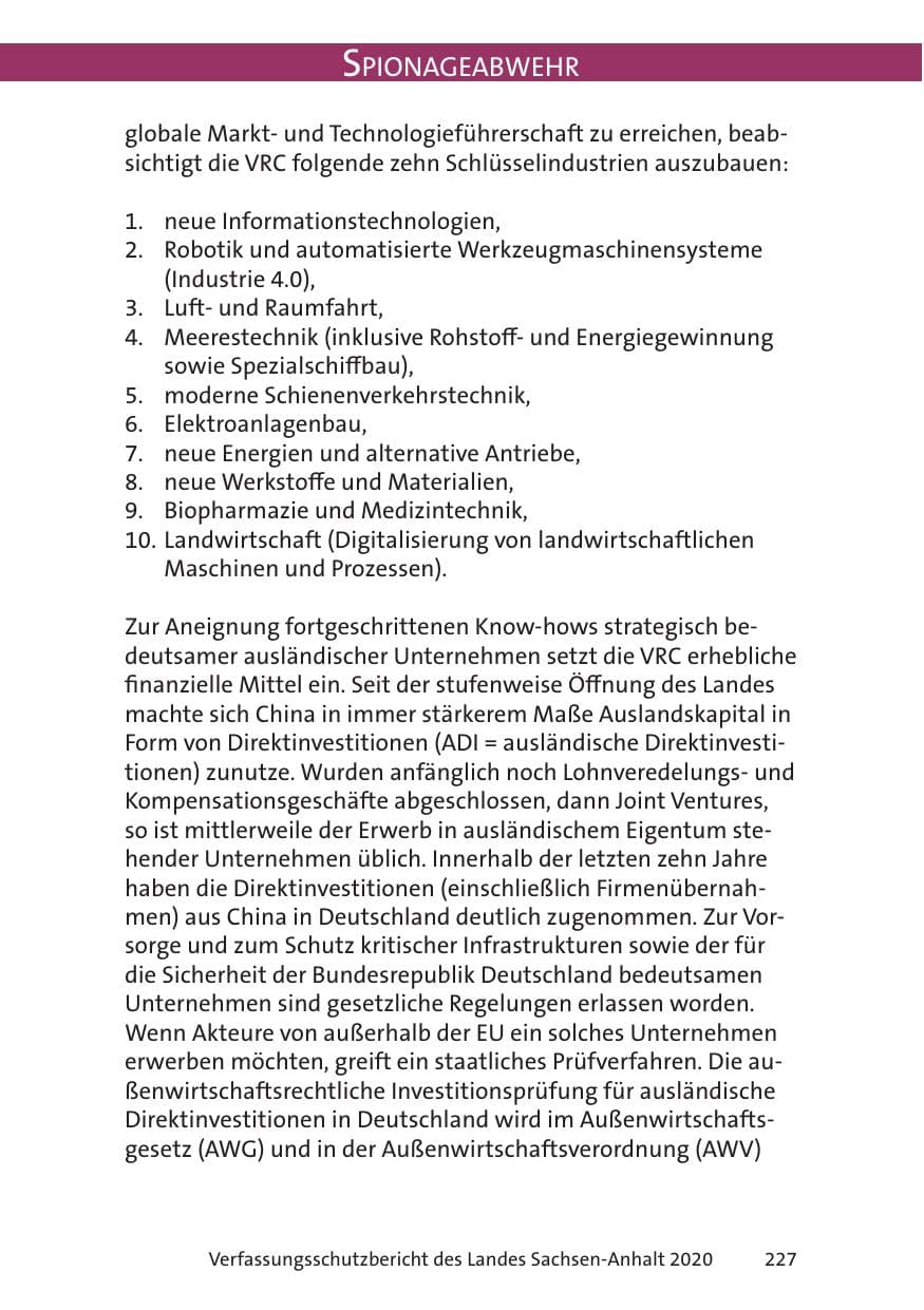 Seite 229 des Verfassungsschutzbericht 2020 Sachsen-Anhalt