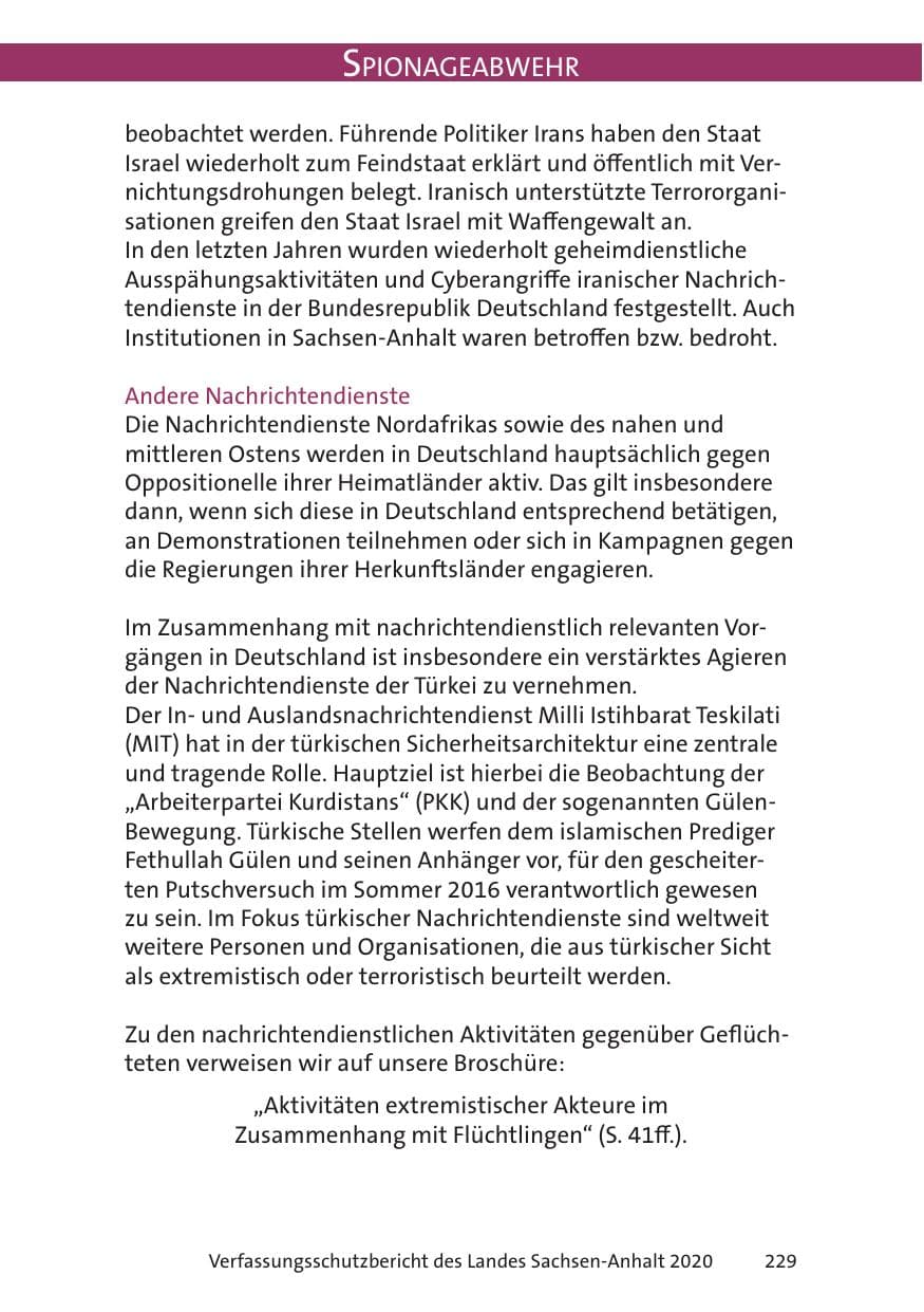 Seite 231 des Verfassungsschutzbericht 2020 Sachsen-Anhalt
