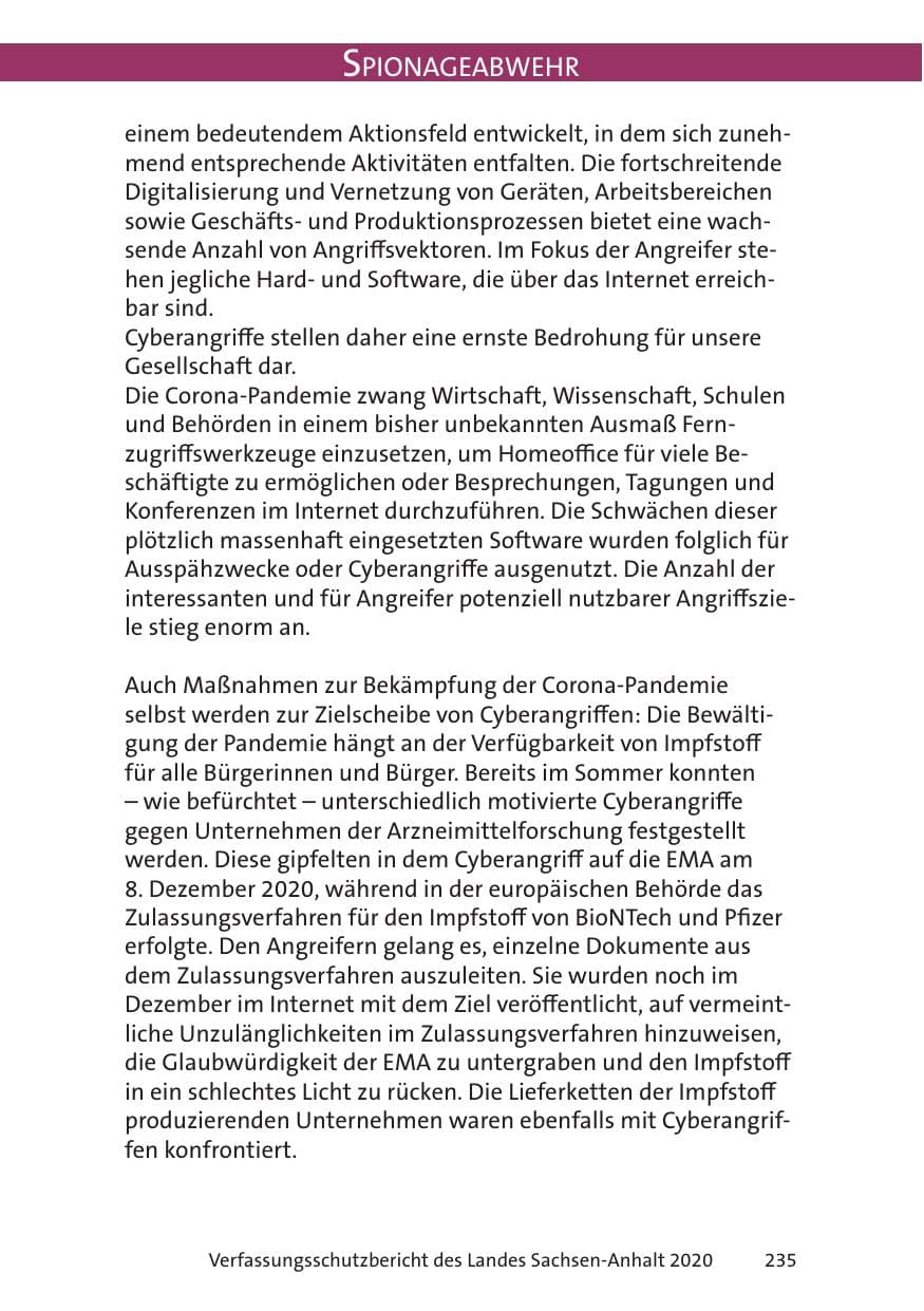 Seite 237 des Verfassungsschutzbericht 2020 Sachsen-Anhalt