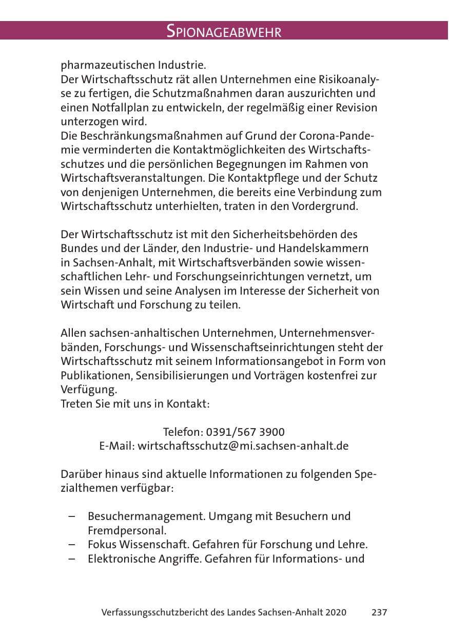 Seite 239 des Verfassungsschutzbericht 2020 Sachsen-Anhalt