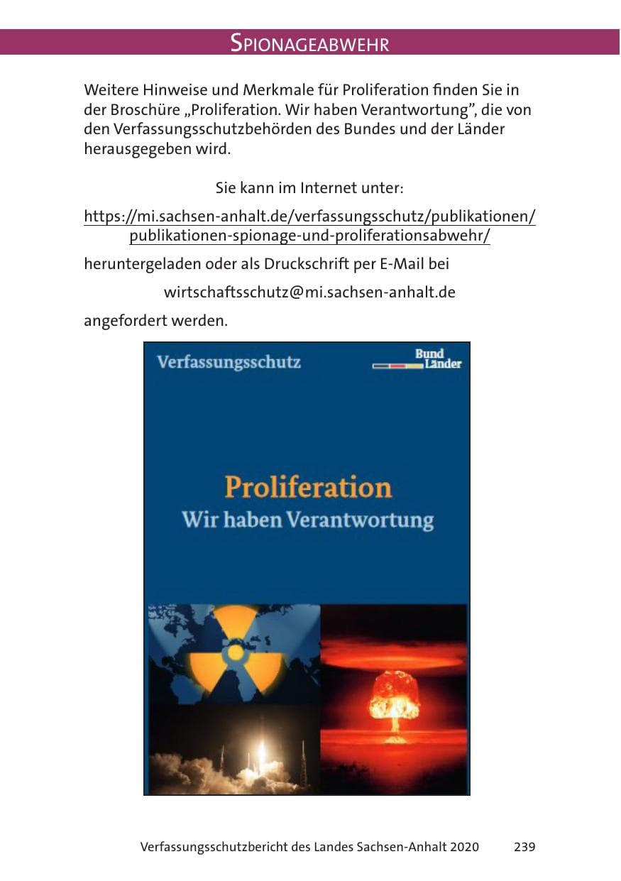 Seite 241 des Verfassungsschutzbericht 2020 Sachsen-Anhalt