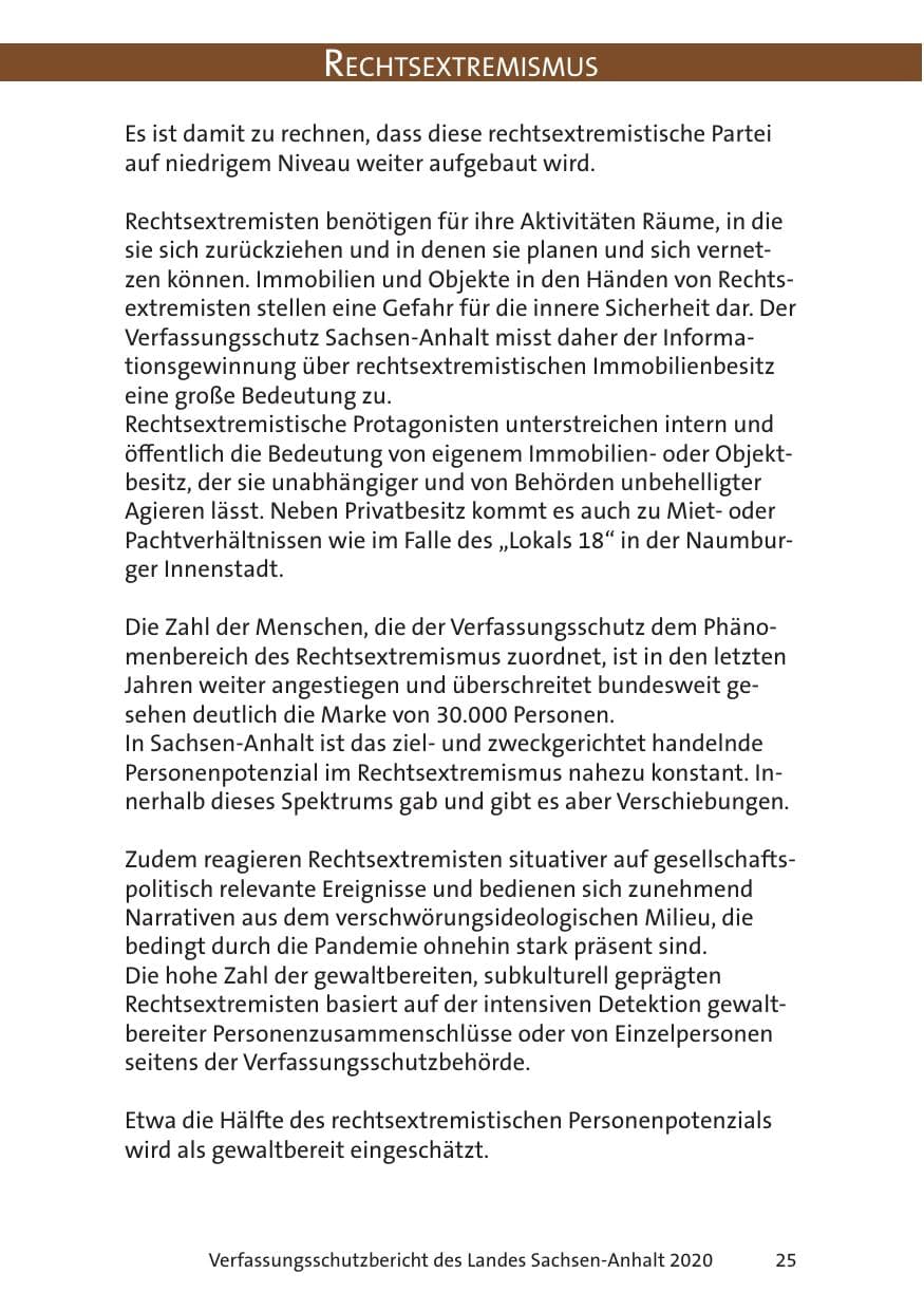 Seite 27 des Verfassungsschutzbericht 2020 Sachsen-Anhalt