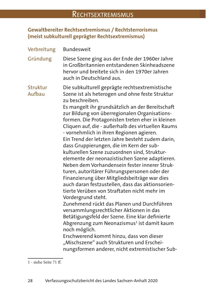 Seite 30 des Verfassungsschutzbericht 2020 Sachsen-Anhalt