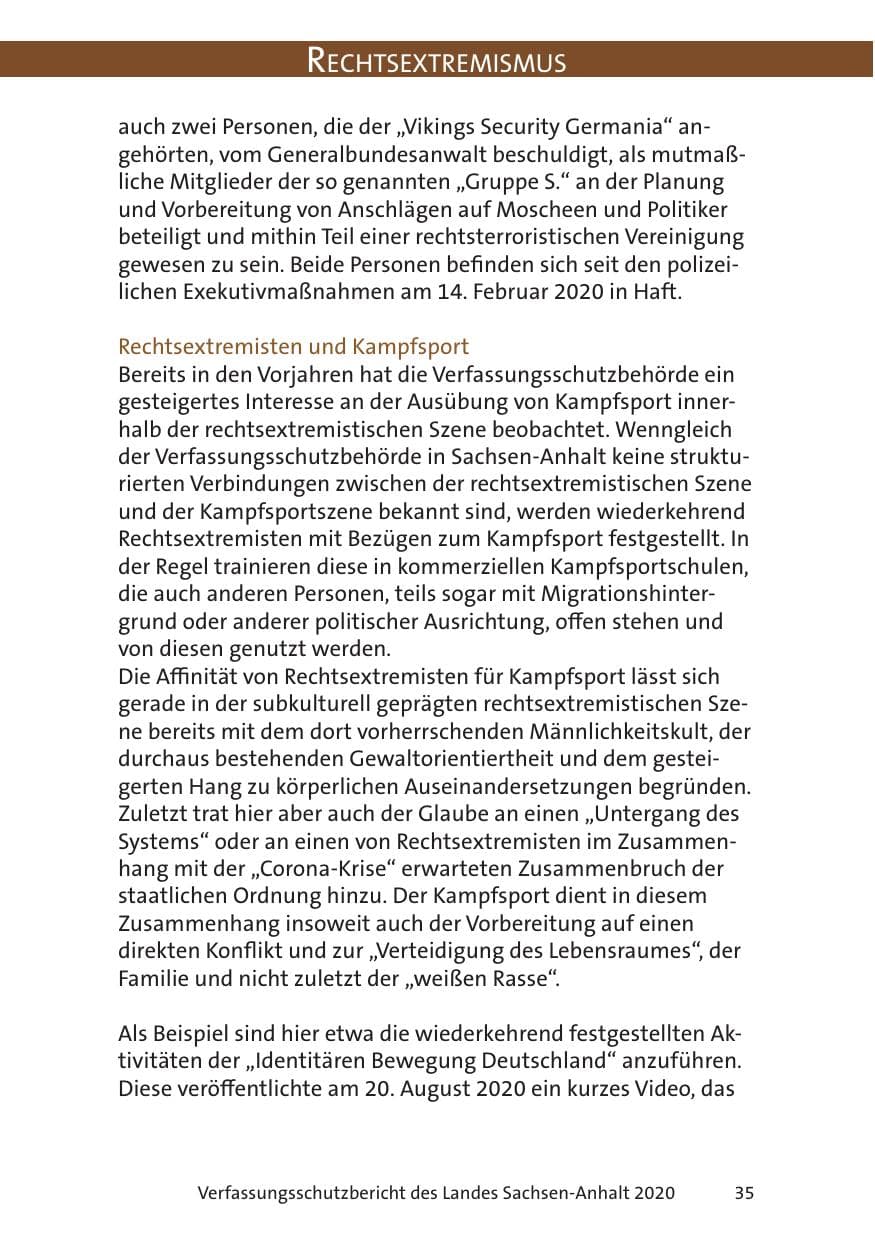 Seite 37 des Verfassungsschutzbericht 2020 Sachsen-Anhalt