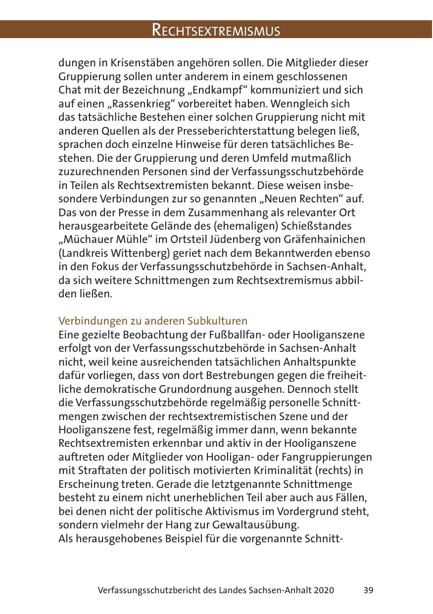 Seite 41 des Verfassungsschutzbericht 2020 Sachsen-Anhalt