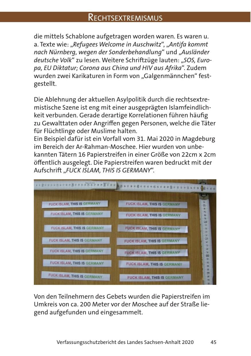 Seite 47 des Verfassungsschutzbericht 2020 Sachsen-Anhalt