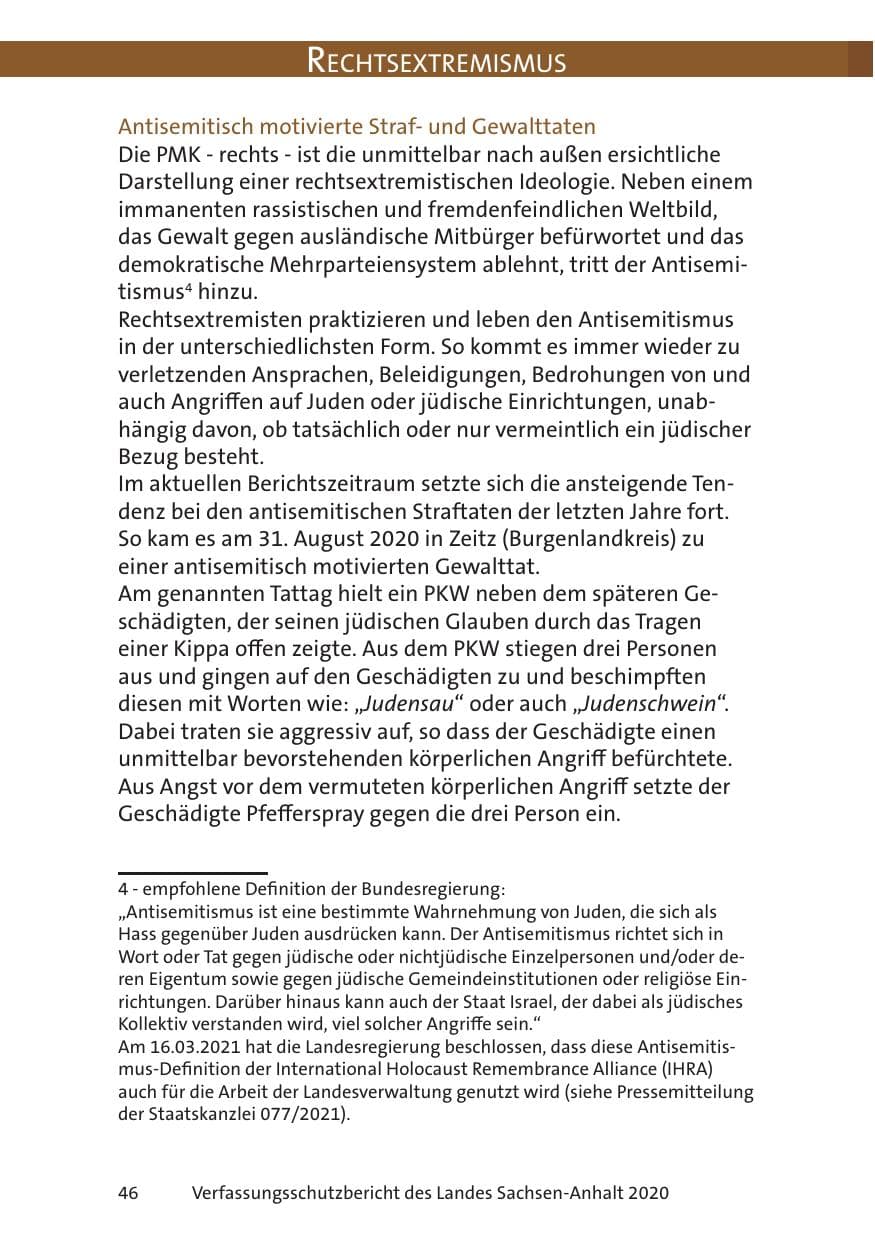 Seite 48 des Verfassungsschutzbericht 2020 Sachsen-Anhalt