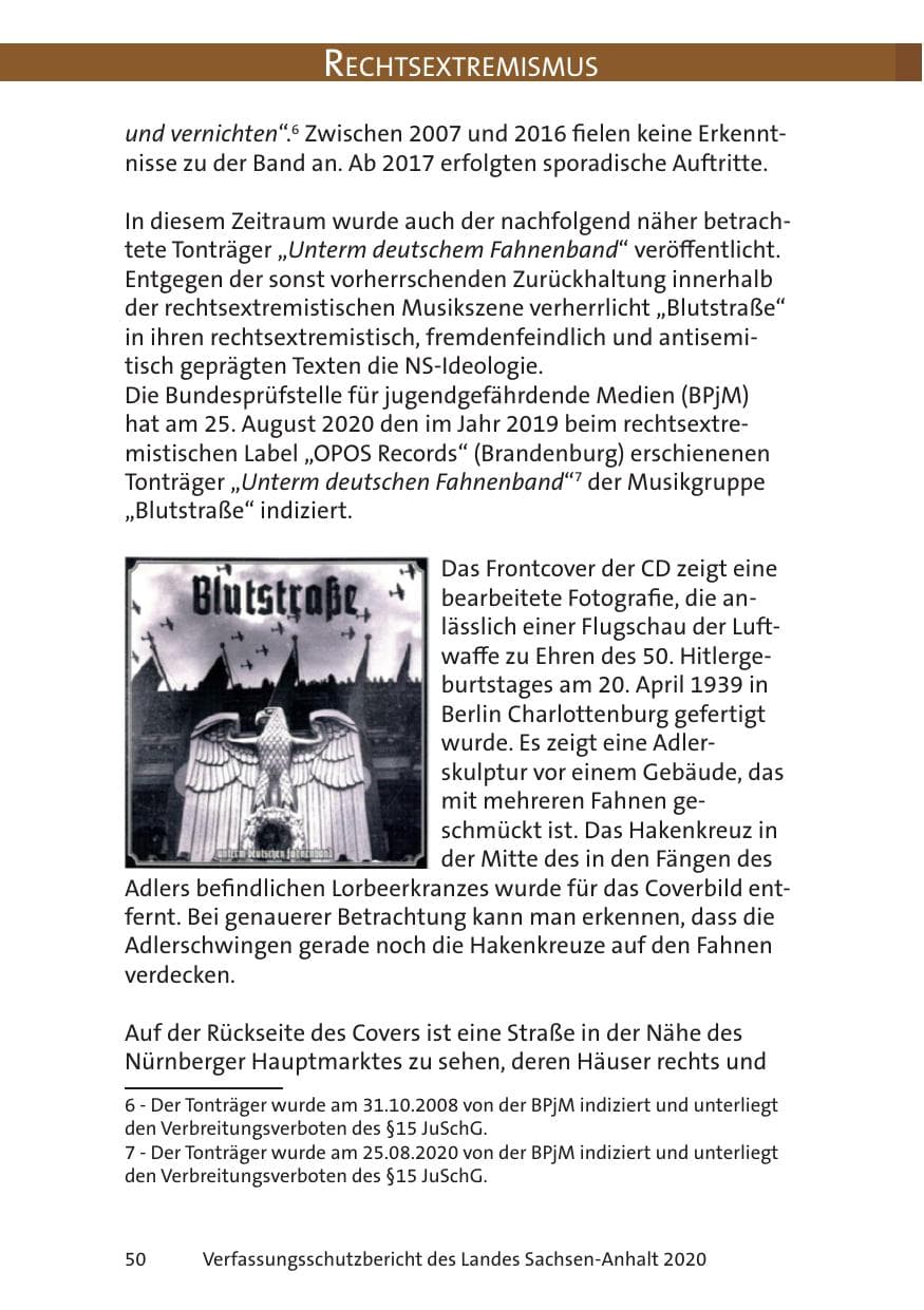 Seite 52 des Verfassungsschutzbericht 2020 Sachsen-Anhalt