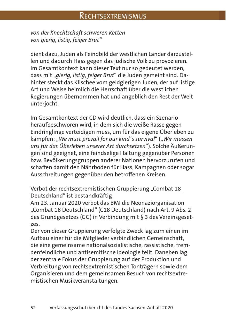 Seite 54 des Verfassungsschutzbericht 2020 Sachsen-Anhalt