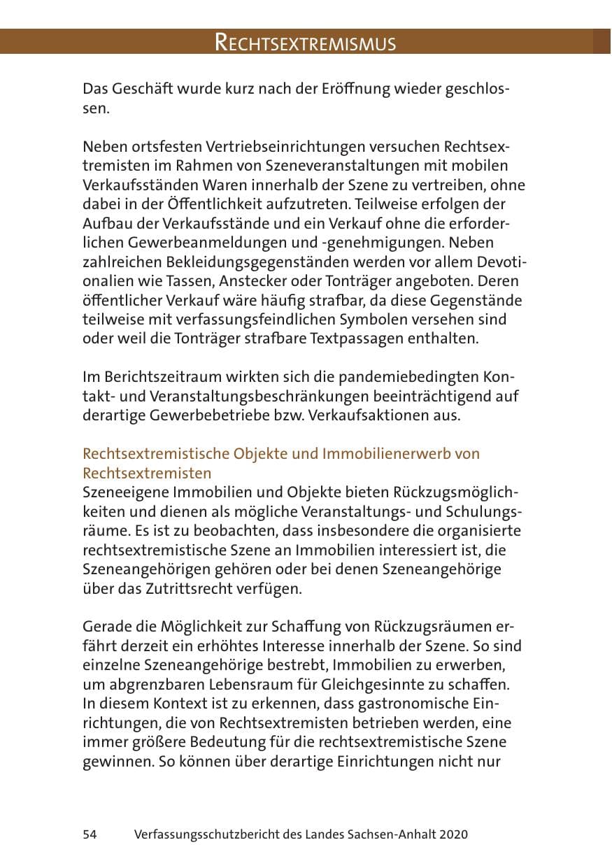Seite 56 des Verfassungsschutzbericht 2020 Sachsen-Anhalt