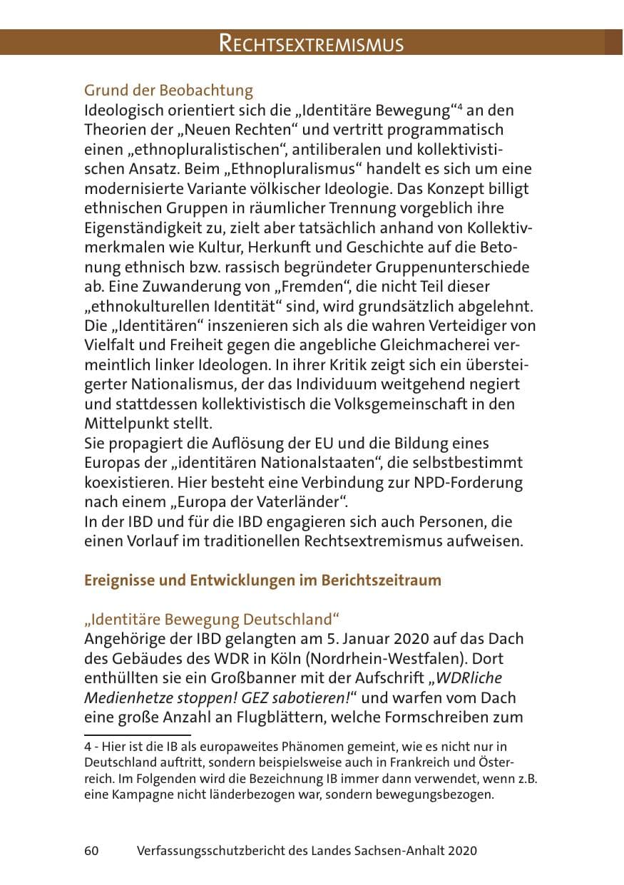 Seite 62 des Verfassungsschutzbericht 2020 Sachsen-Anhalt