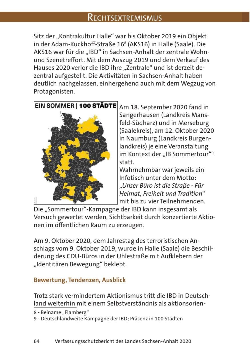 Seite 66 des Verfassungsschutzbericht 2020 Sachsen-Anhalt