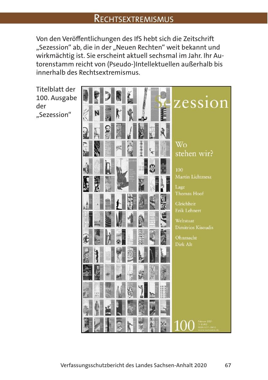 Seite 69 des Verfassungsschutzbericht 2020 Sachsen-Anhalt