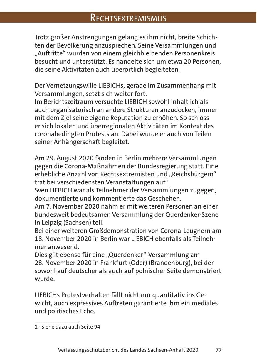 Seite 79 des Verfassungsschutzbericht 2020 Sachsen-Anhalt