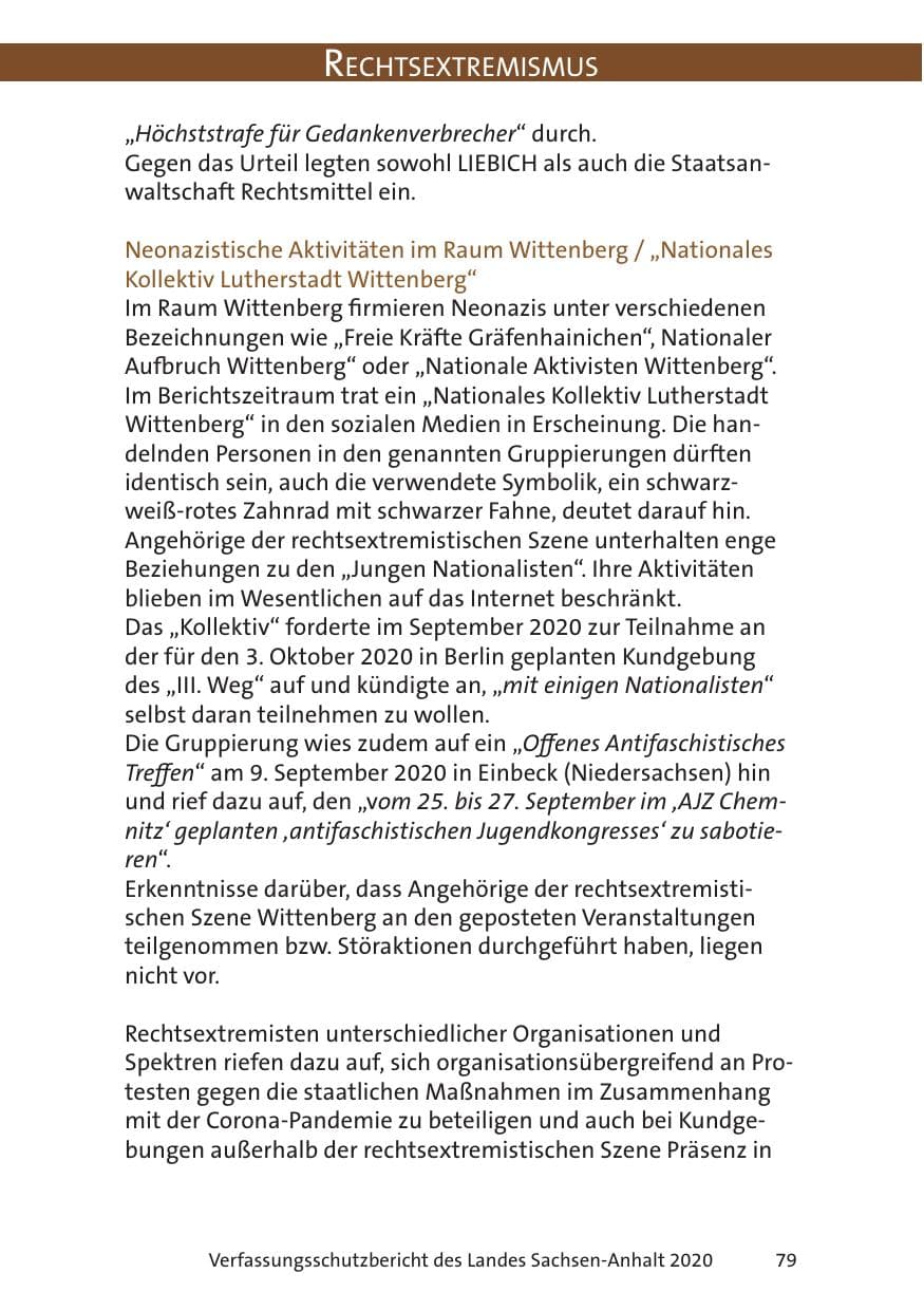 Seite 81 des Verfassungsschutzbericht 2020 Sachsen-Anhalt