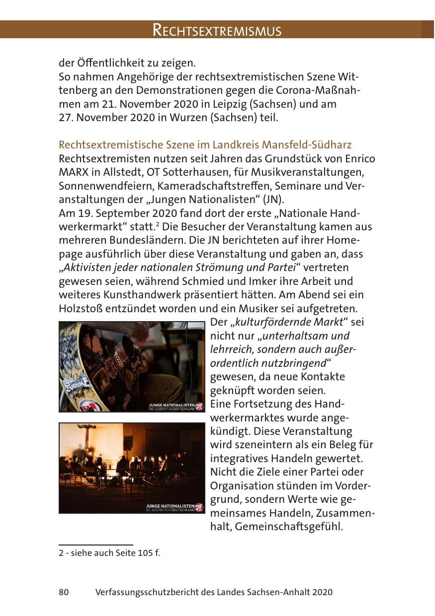 Seite 82 des Verfassungsschutzbericht 2020 Sachsen-Anhalt