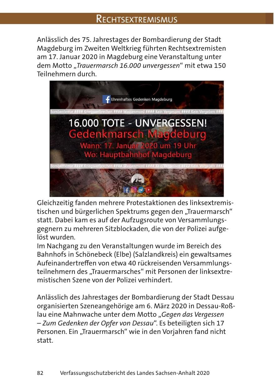 Seite 84 des Verfassungsschutzbericht 2020 Sachsen-Anhalt