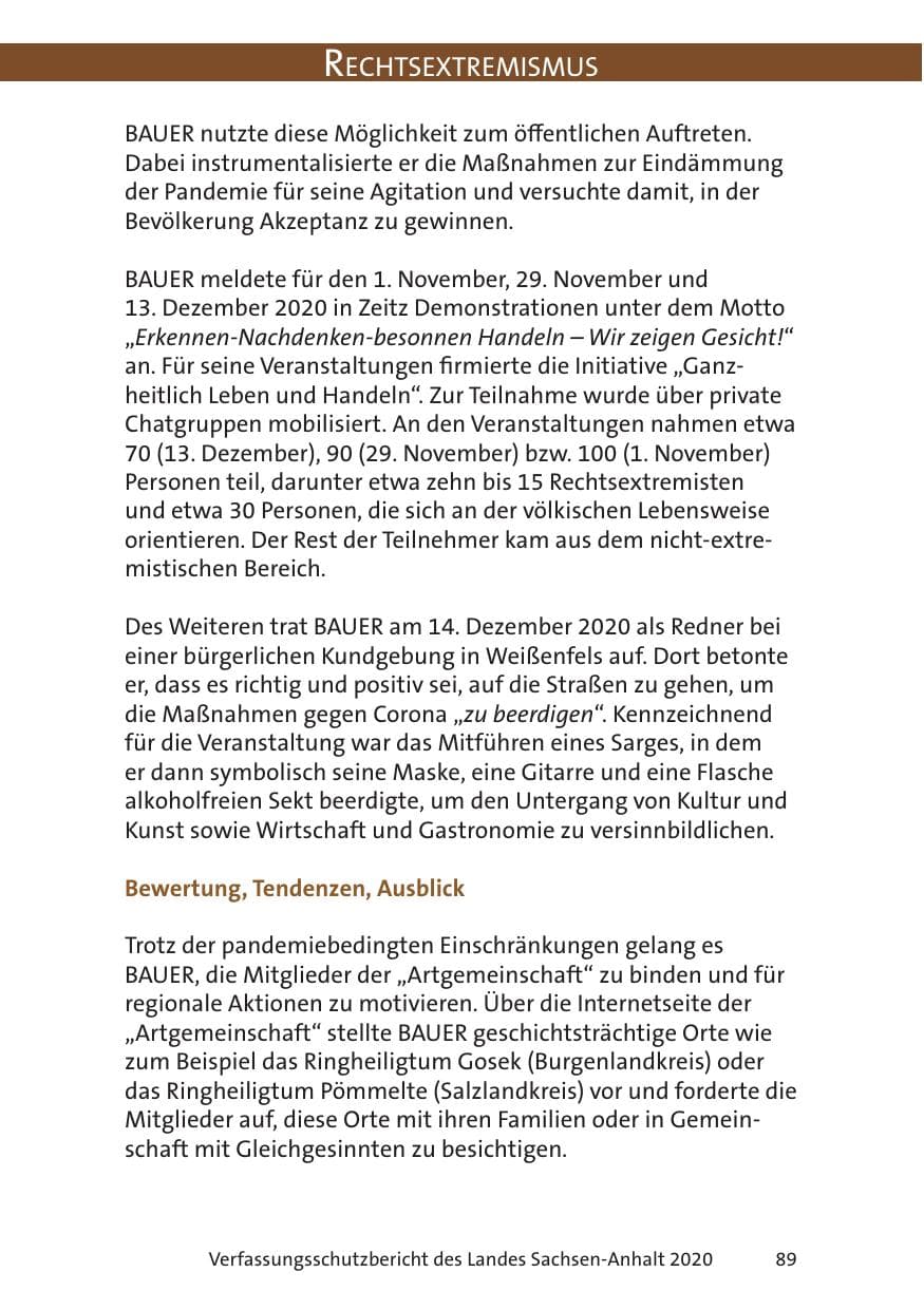 Seite 91 des Verfassungsschutzbericht 2020 Sachsen-Anhalt