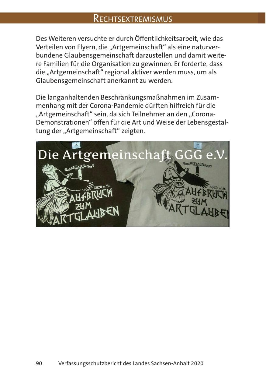 Seite 92 des Verfassungsschutzbericht 2020 Sachsen-Anhalt