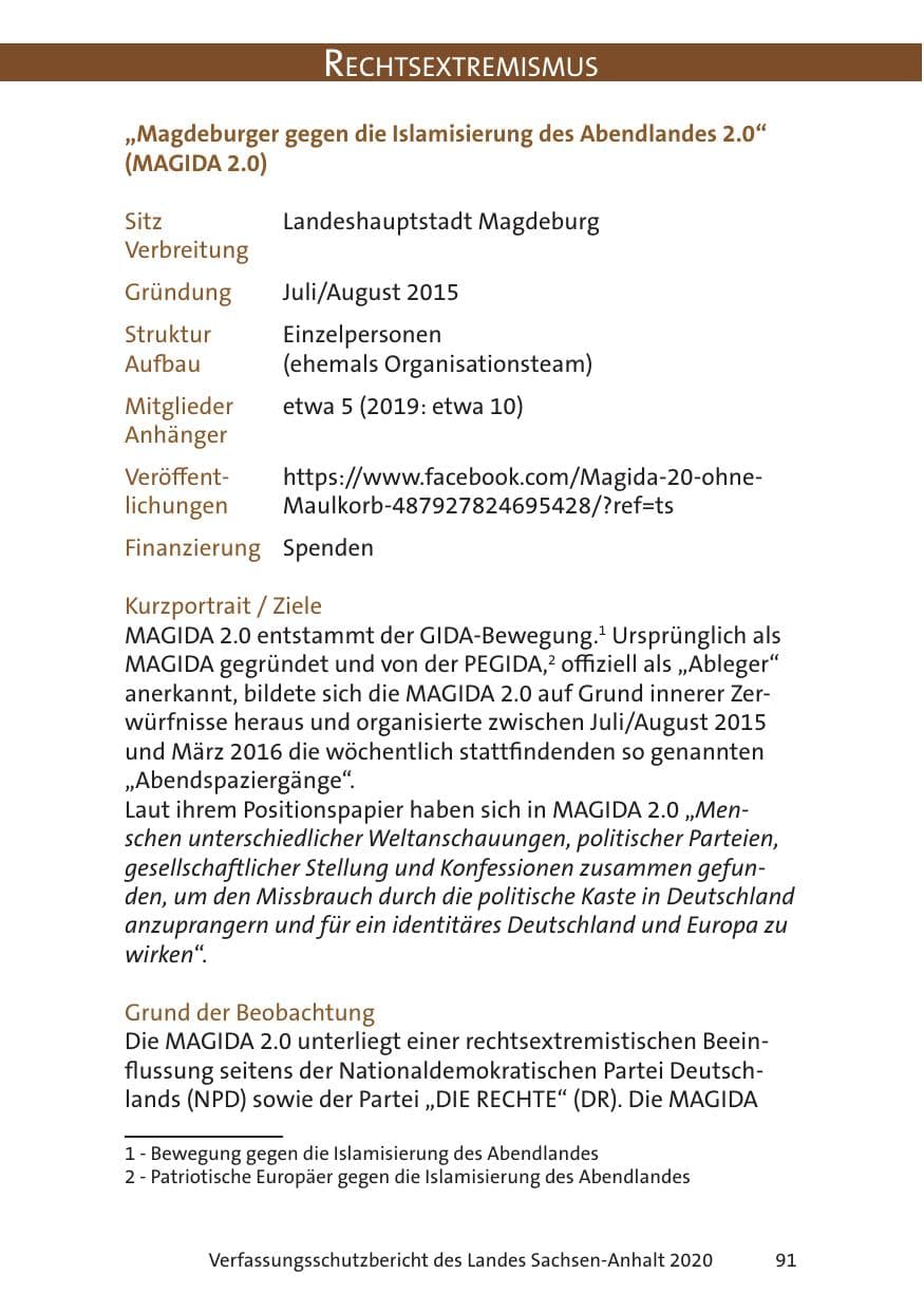 Seite 93 des Verfassungsschutzbericht 2020 Sachsen-Anhalt