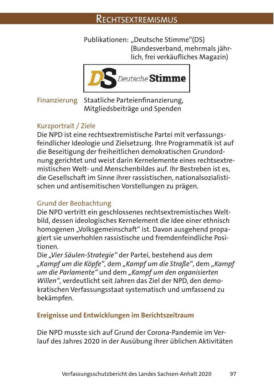 Seite 99 des Verfassungsschutzbericht 2020 Sachsen-Anhalt