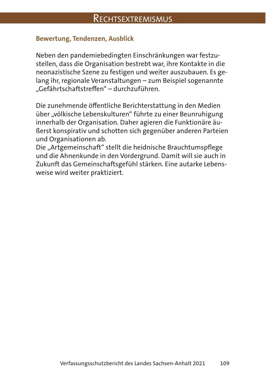 Seite 111 des Verfassungsschutzbericht 2021 Sachsen-Anhalt