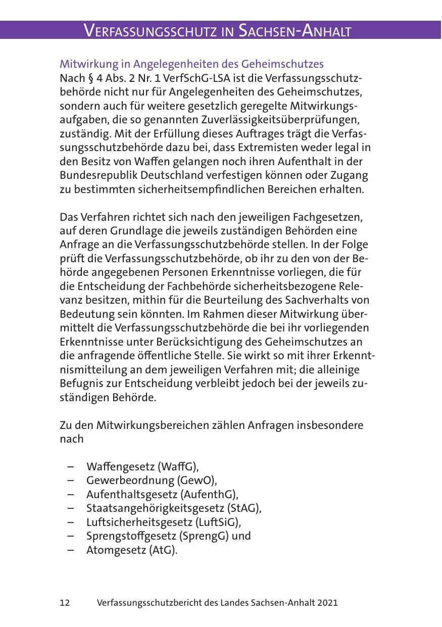 Seite 14 des Verfassungsschutzbericht 2021 Sachsen-Anhalt