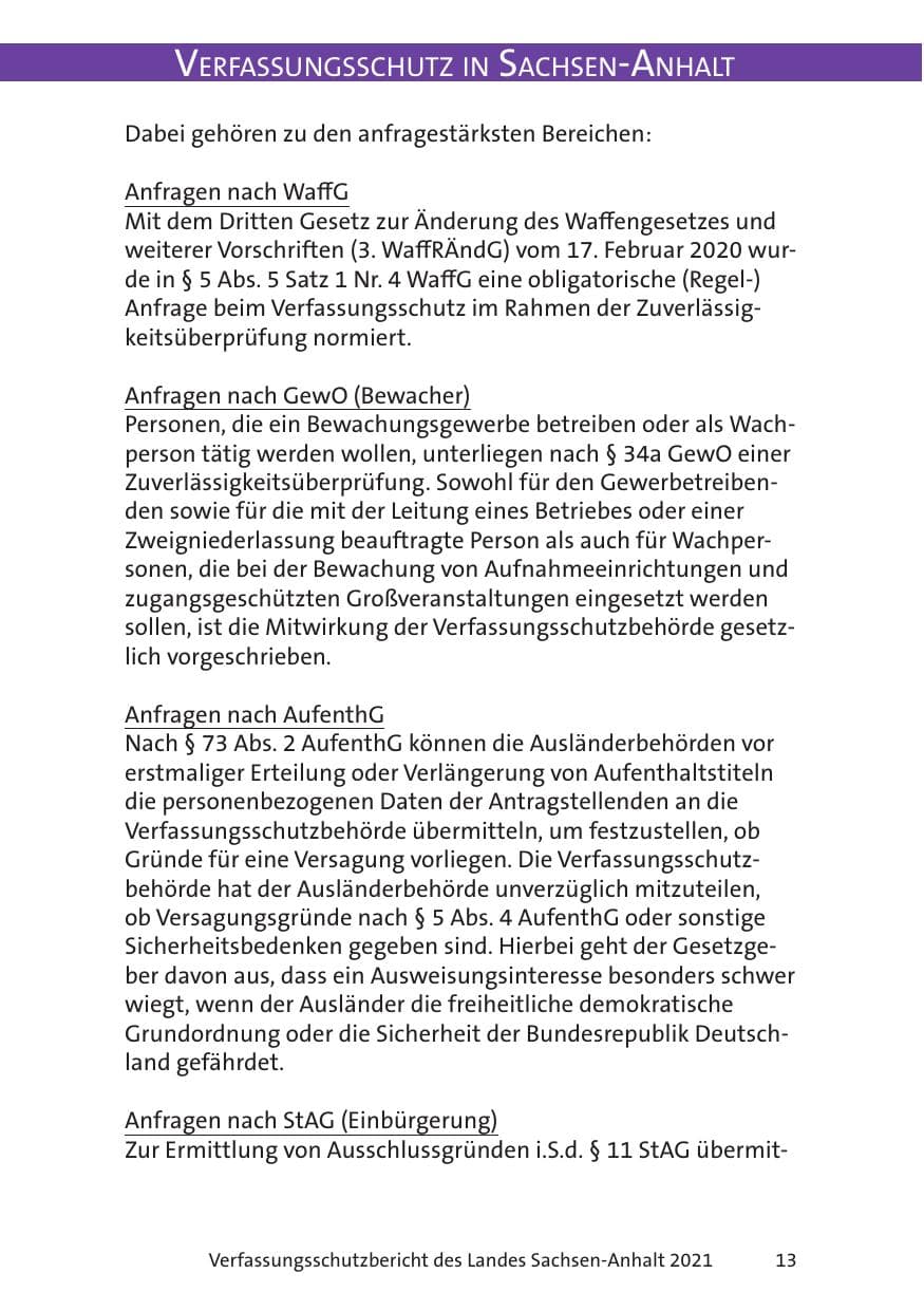 Seite 15 des Verfassungsschutzbericht 2021 Sachsen-Anhalt