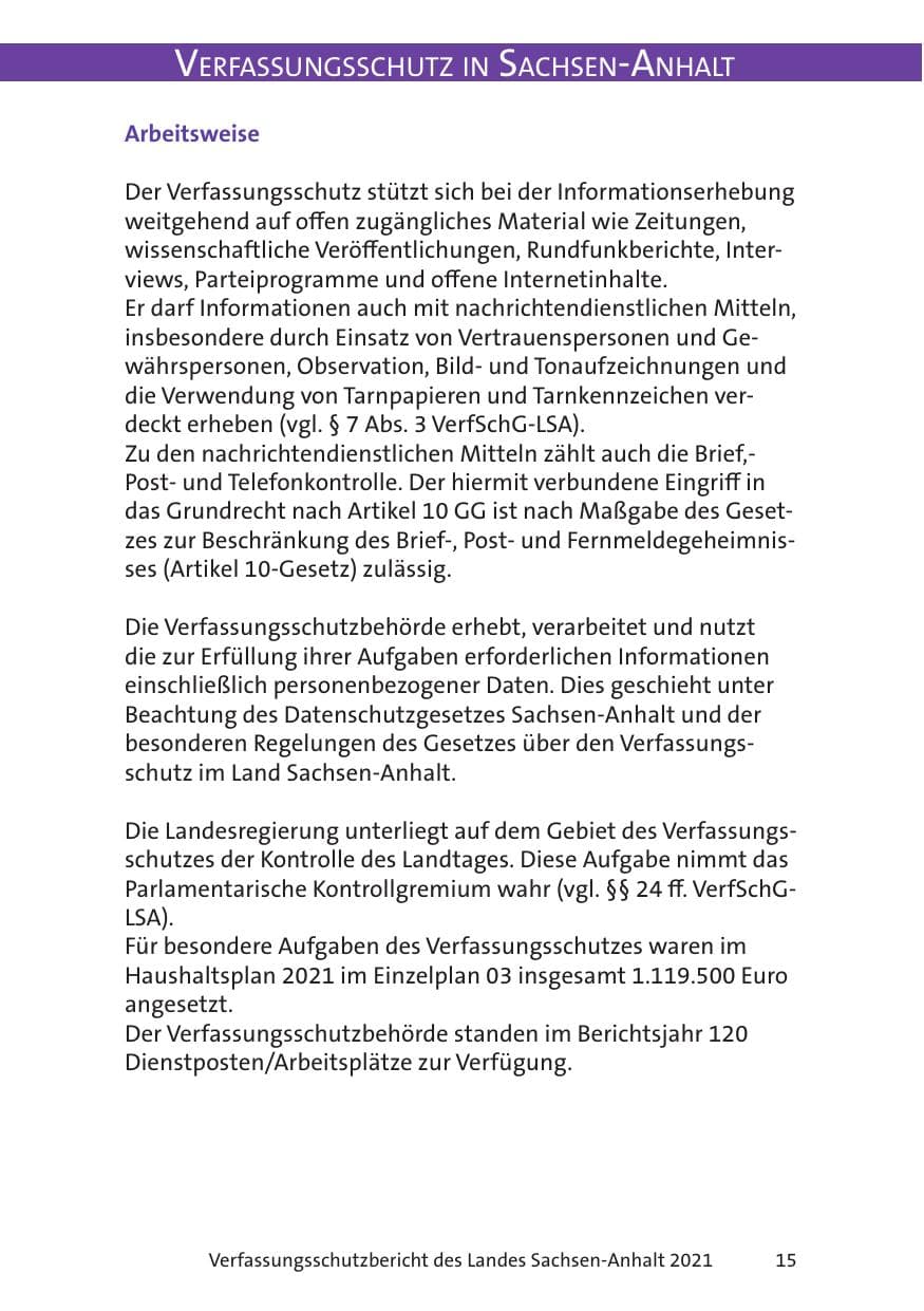 Seite 17 des Verfassungsschutzbericht 2021 Sachsen-Anhalt