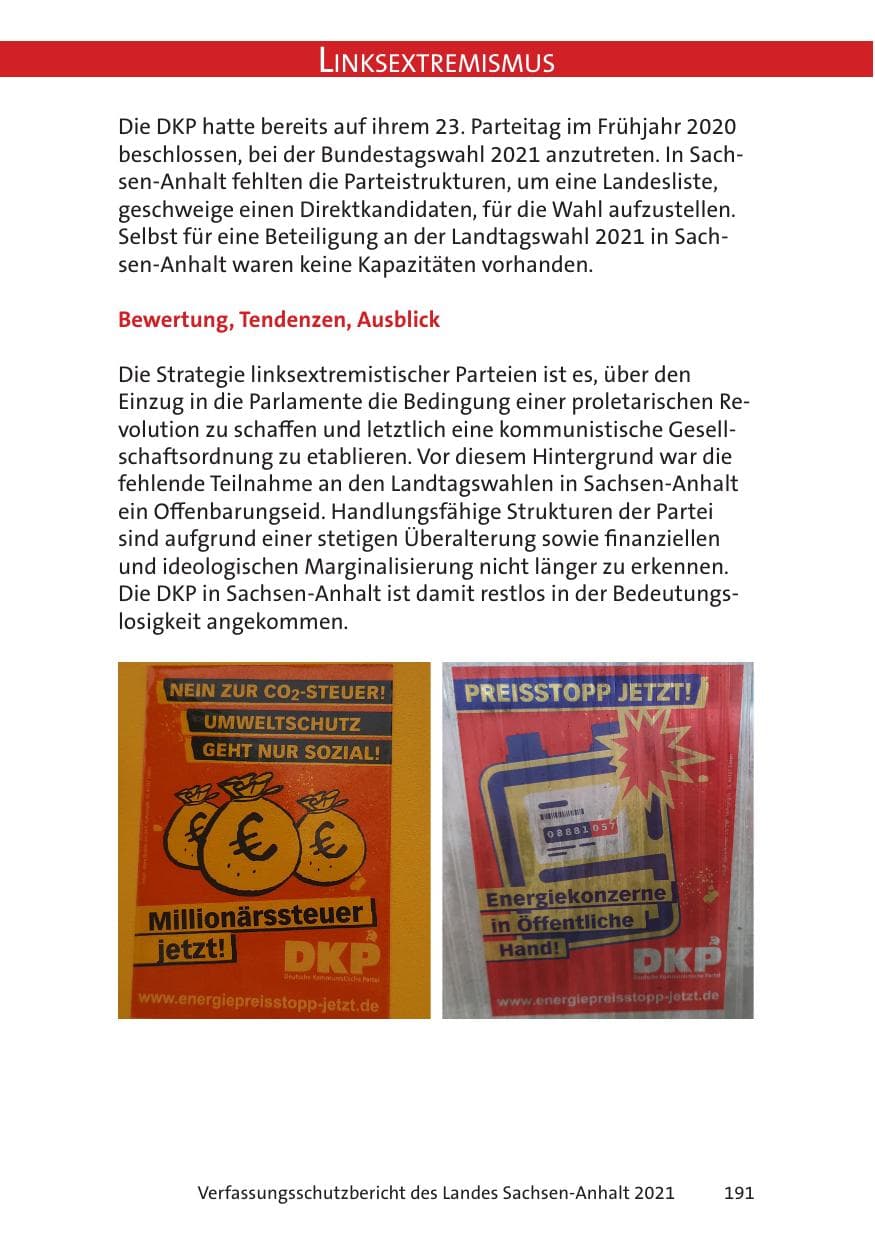 Seite 193 des Verfassungsschutzbericht 2021 Sachsen-Anhalt