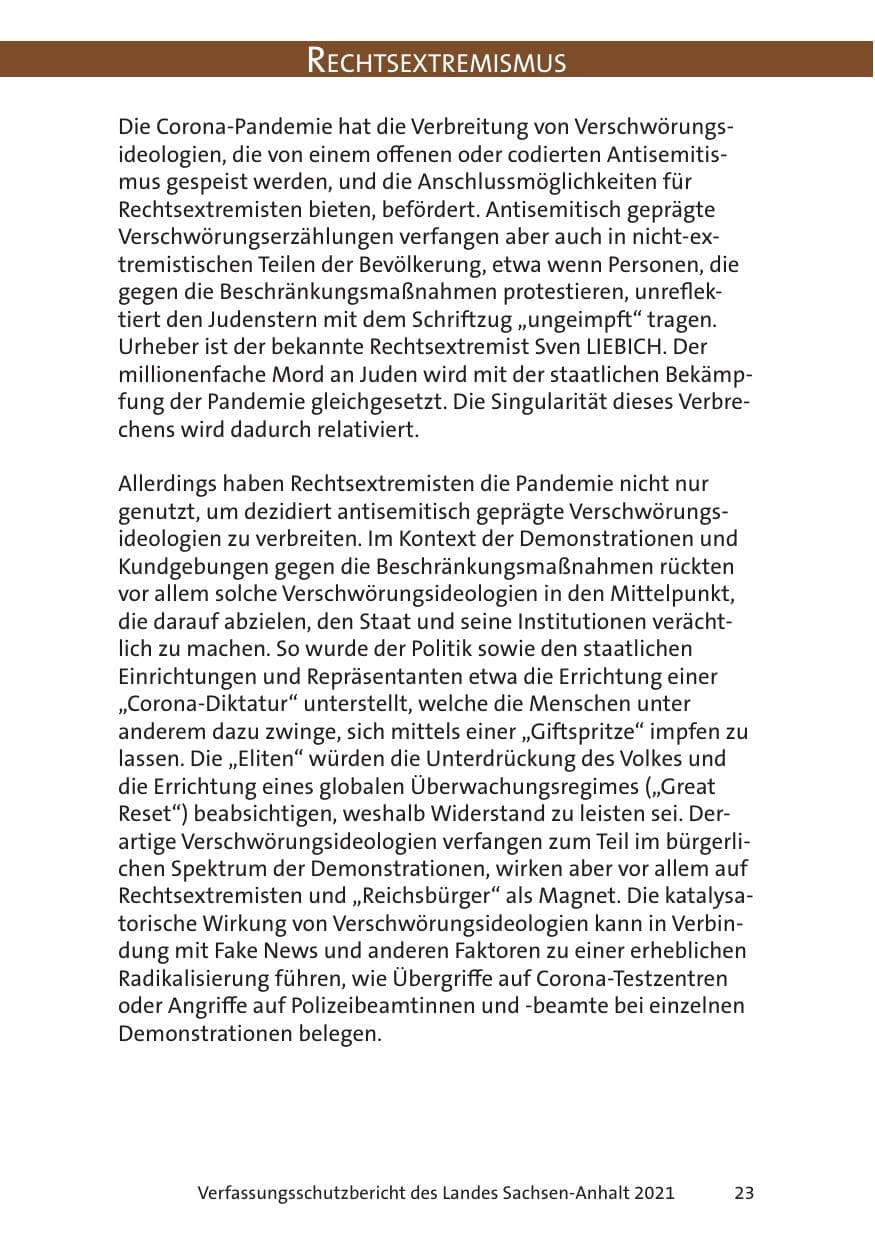 Seite 25 des Verfassungsschutzbericht 2021 Sachsen-Anhalt