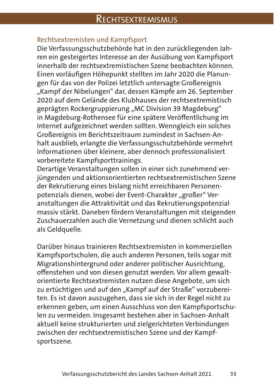 Seite 35 des Verfassungsschutzbericht 2021 Sachsen-Anhalt