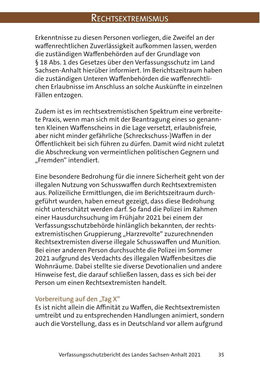 Seite 37 des Verfassungsschutzbericht 2021 Sachsen-Anhalt