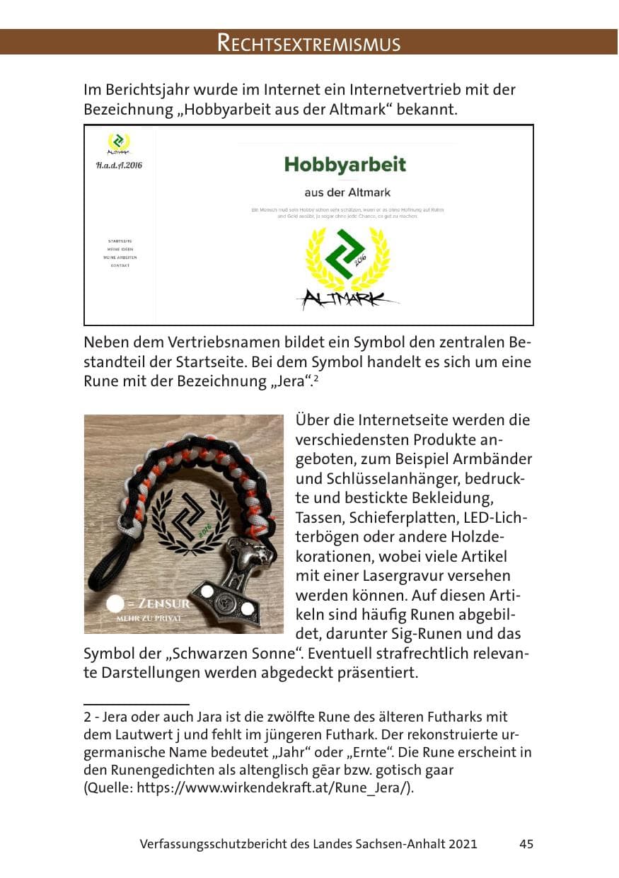 Seite 47 des Verfassungsschutzbericht 2021 Sachsen-Anhalt
