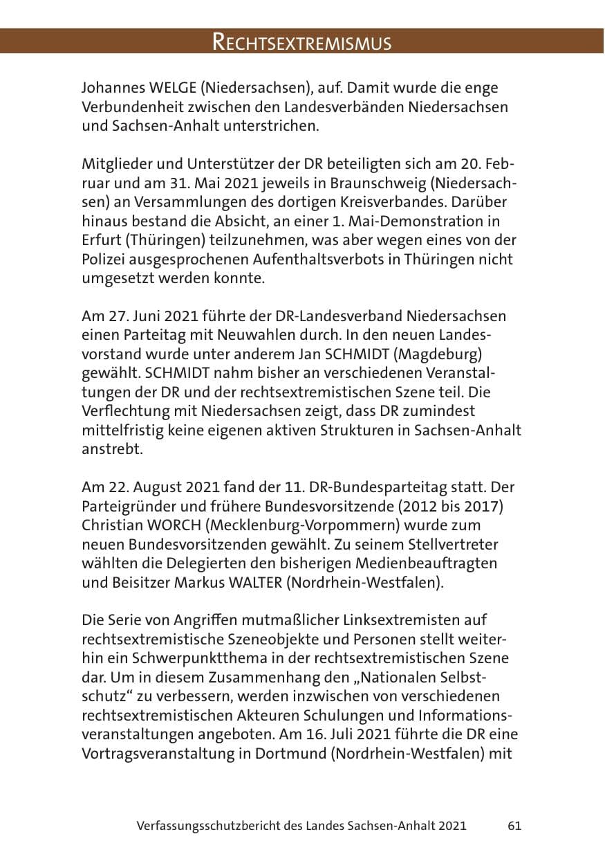Seite 63 des Verfassungsschutzbericht 2021 Sachsen-Anhalt