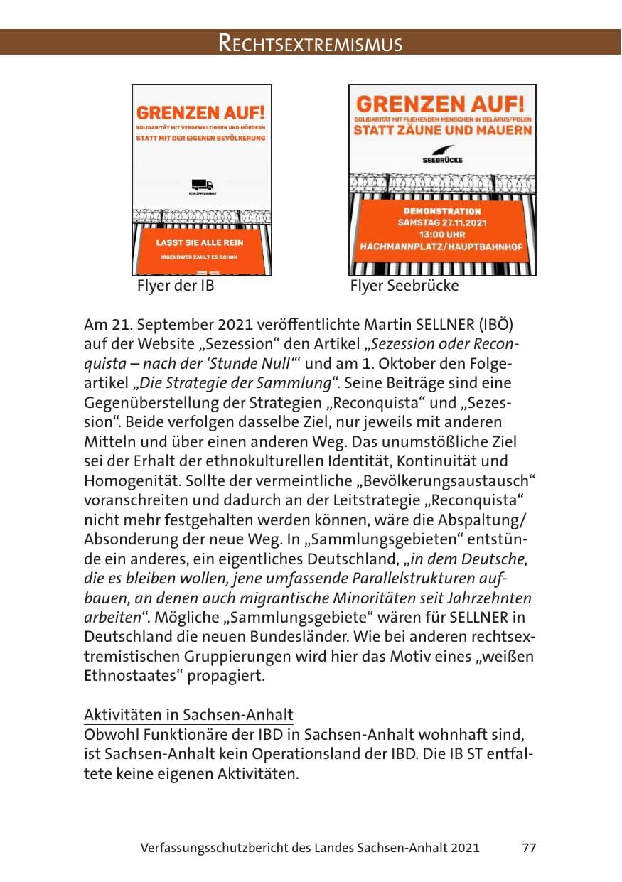 Seite 79 des Verfassungsschutzbericht 2021 Sachsen-Anhalt