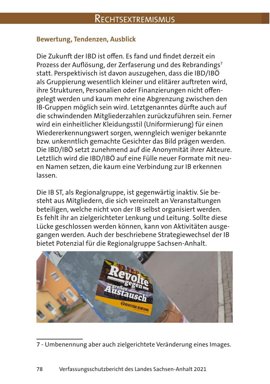 Seite 80 des Verfassungsschutzbericht 2021 Sachsen-Anhalt