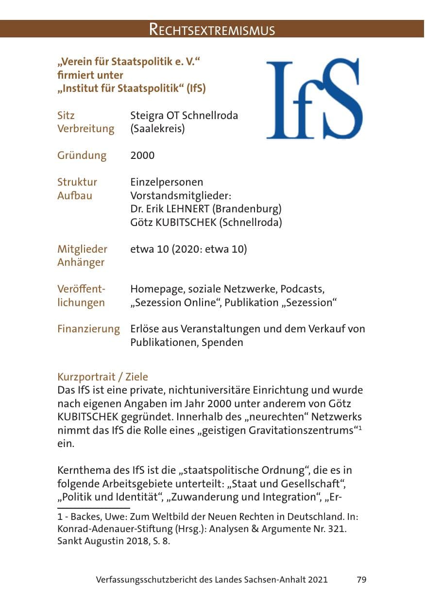 Seite 81 des Verfassungsschutzbericht 2021 Sachsen-Anhalt