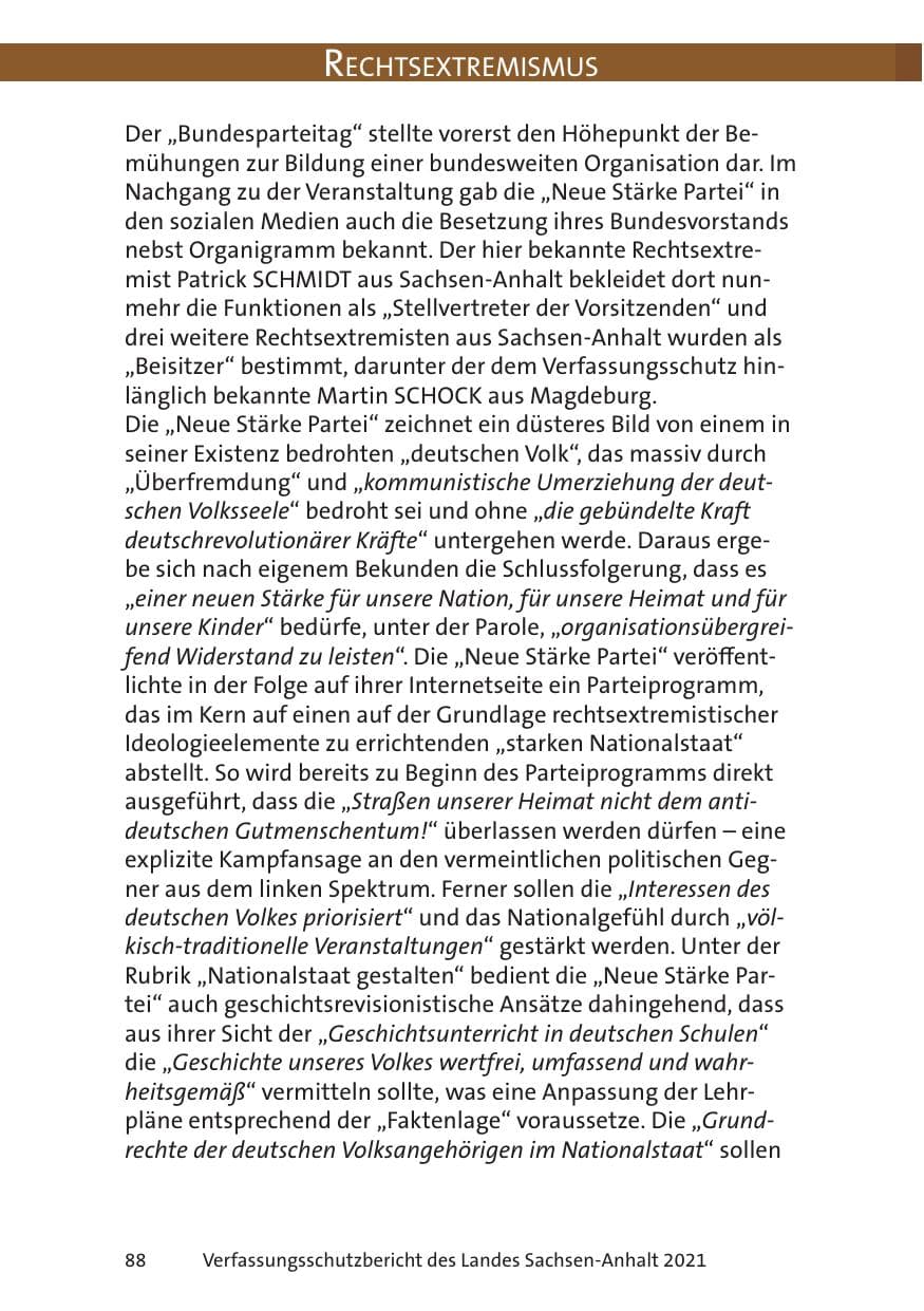 Seite 90 des Verfassungsschutzbericht 2021 Sachsen-Anhalt