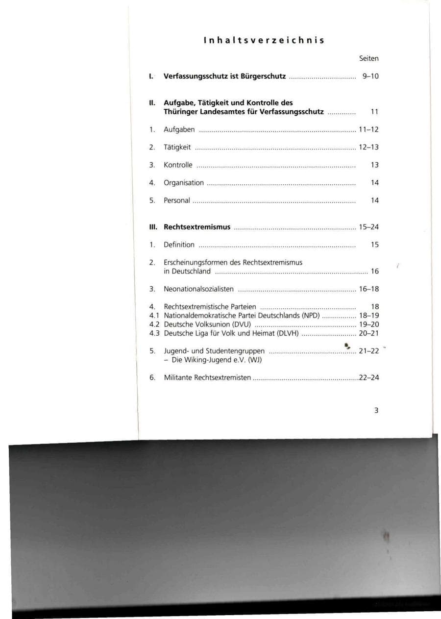 Seite 3 des Verfassungsschutzbericht 1993 Thüringen