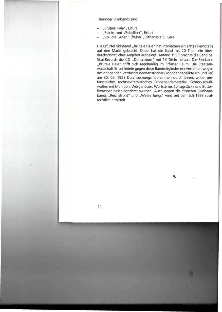 Seite 24 des Verfassungsschutzbericht 1993 Thüringen
