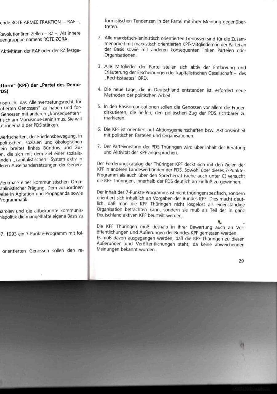 Seite 29 des Verfassungsschutzbericht 1993 Thüringen