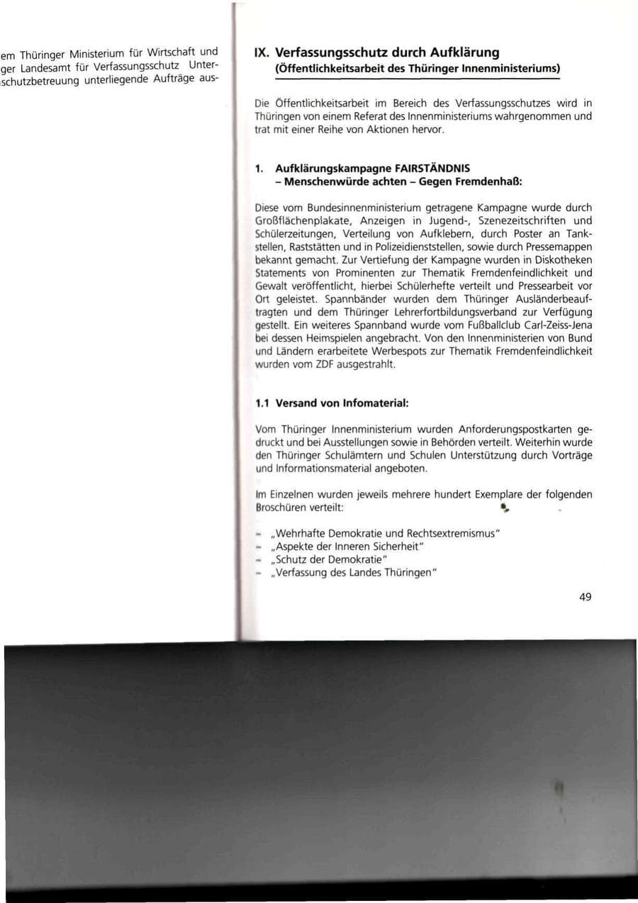 Seite 49 des Verfassungsschutzbericht 1993 Thüringen