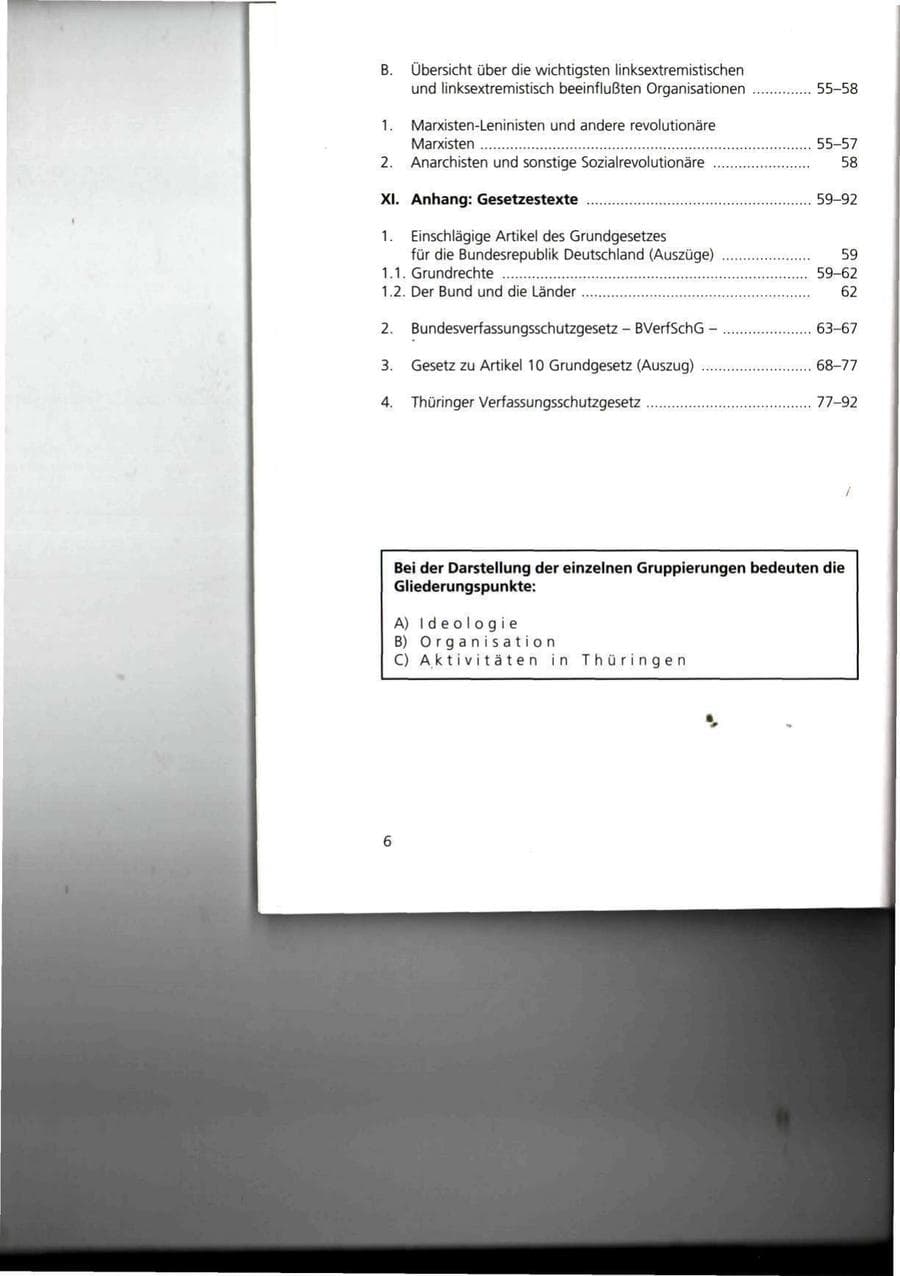 Seite 6 des Verfassungsschutzbericht 1993 Thüringen